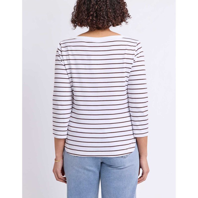 ELM Eliza Boat Neck Tee - Stripe image number 1